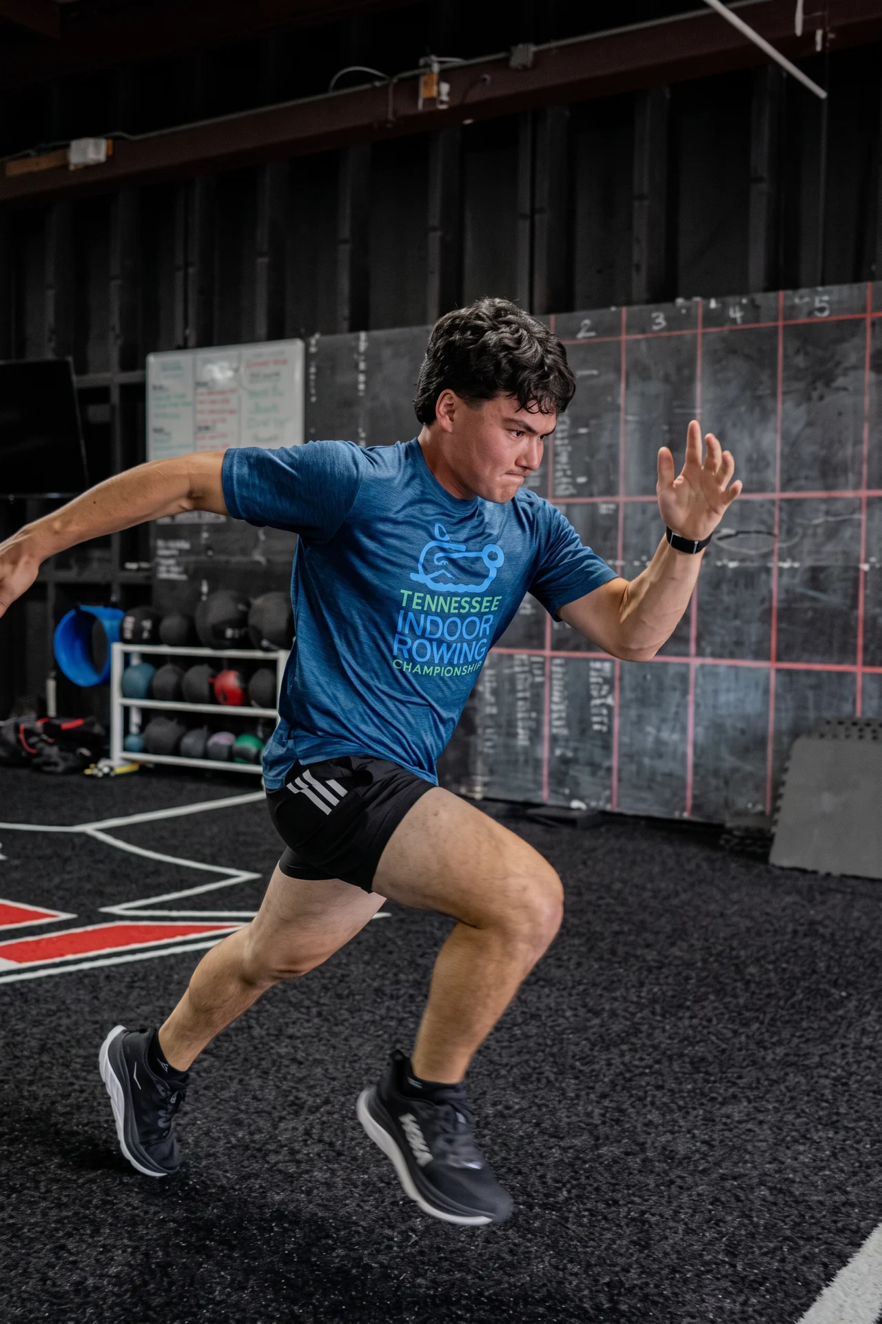 Youth athlete sprinting during speed training at Body Creations Inc in Madison, Alabama